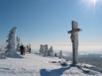 Auf dem Lusen-Gipfel-Plateau